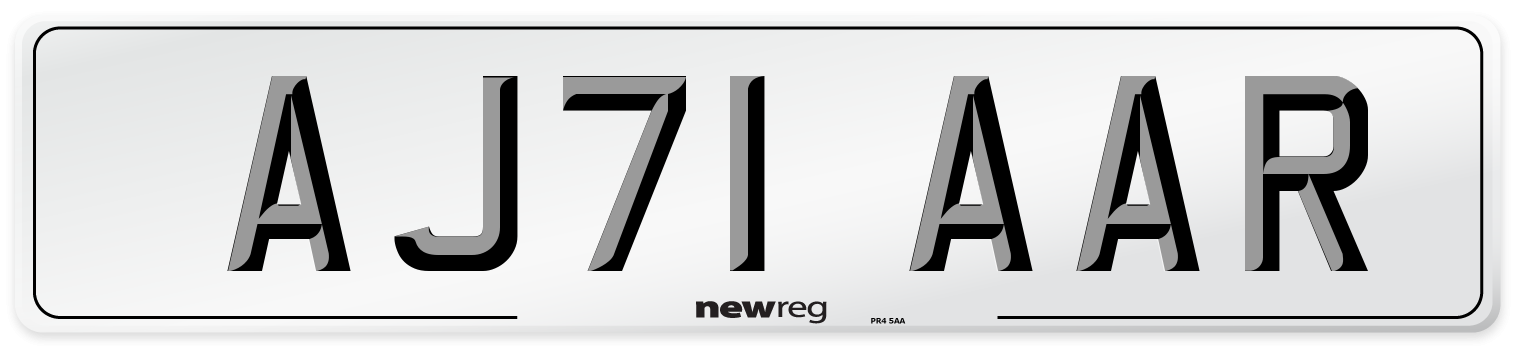AJ71 AAR Number Plate from New Reg